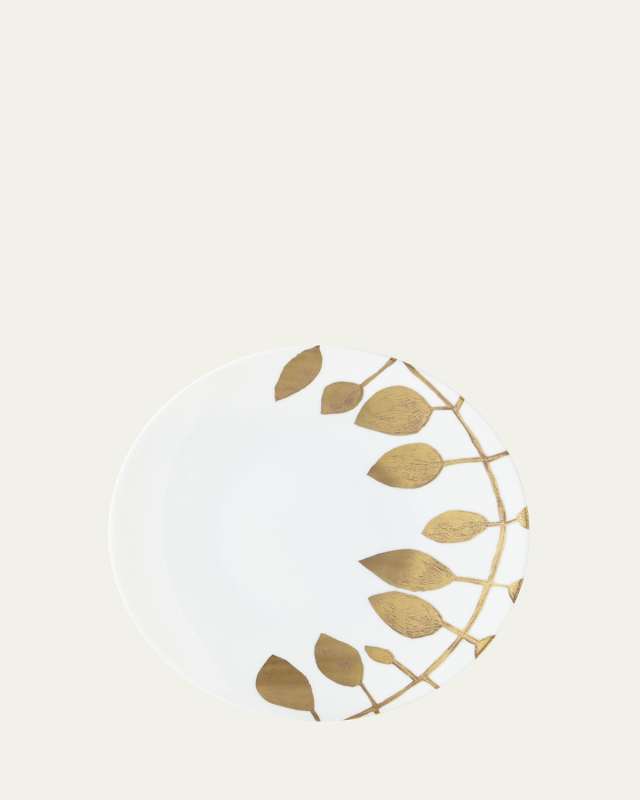 Daphne White Gold-Leaf Dinner Plate